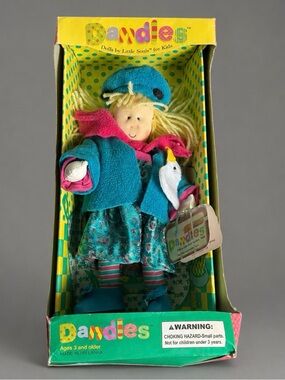 Vintage Little Souls DANDLES 10" Soft Plush Doll Laney NEW in Box, 2001